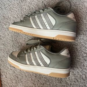 adidas Men’s Sage Green and Cream Low-Top Sneakers